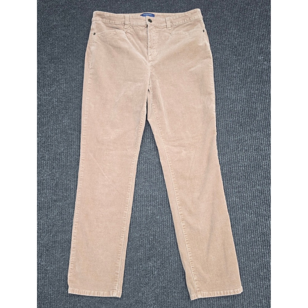 Talbots Simply Flattering Straight Corduroy Pants Tan Beige Size 12
